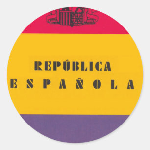スペイン- Bandera República Españaの旗共和国 ラウンドシール