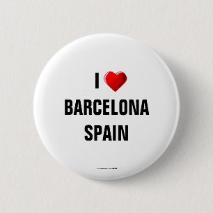 スペイン:「I LOVE BALCELONA, SPAIN」ボタン/ラペルピン 缶バッジ