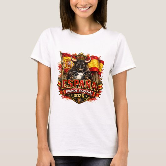スペイン ¡Vamos España! 2026 サッカー ファン Tシャツ (正面)