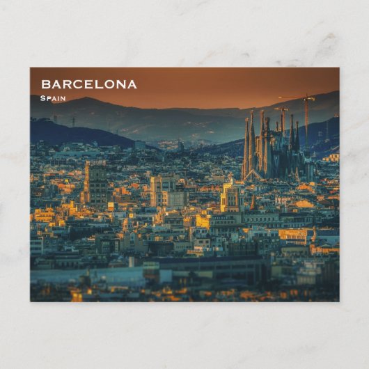 スペインBarcelona Vintage Travel Tourism Add Postcar ポストカード (正面)