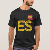 スペインEspa人間国旗の文字EとSスペインEspa Tシャツ (正面)