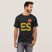 スペインEspa人間国旗の文字EとSスペインEspa Tシャツ (正面フル)