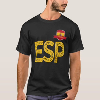 スペインEspa a人間国旗の文字EとSとPスペイン Tシャツ