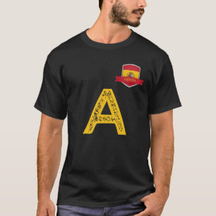 スペインEspa Human Flag Letter A Spain Espa T Sh Tシャツ