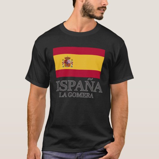 スペインLaゴメラ国旗の旅行ヨーロッパの休日 Tシャツ (正面)