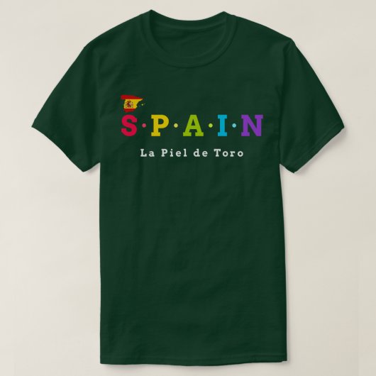 スペインLa Piel de Toro牛の肌のフラッグバージョン Tシャツ (デザイン正面)