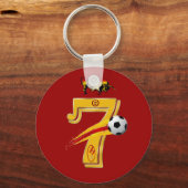 スペインNo.7サッカー世界チャンピオンズキーリング キーホルダー (正面)