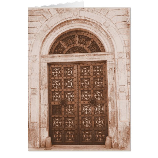 スペインOld Quarter Barcelonaの木製ドア (正面)