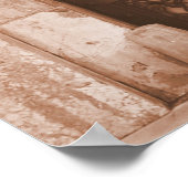 スペインOld Quarter Barcelonaの木製ドア ポスター (角)