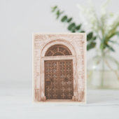 スペインOld Quarter Barcelonaの木製ドア ポストカード (スタンド正面)