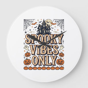 スペクシーな雰囲気限定 ビンテージ ハロウィンTシャツ デザイン1 ラージ壁時計