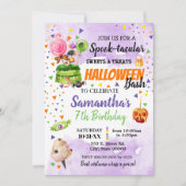 スペクタキュラーなお菓子とトリート ハロウィン 誕生日 招待状 (正面)