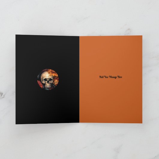 スペクタキュラーなドクロ、5" x 7" 折りたたみ式グリーティングカード カード (内部)