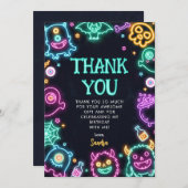 スペクタキュラーなネオンハロウィン誕生日 サンキューカード (正面/裏面)