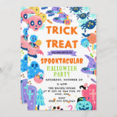 スペクタキュラーなハロウィンのお菓子をくれなきゃイタズラしちゃうよ!のパンプキン招待状 招待状 (正面/裏面)