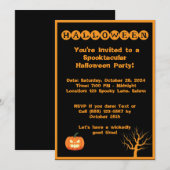 スペクタキュラーなハロウィンパーティーの招待状 招待状 (正面/裏面)