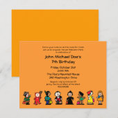 スペクタキュラーなハロウィン誕生日パーティーの衣装 招待状 (正面/裏面)