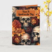 スペクタキュラー スカルズ、5"×7" 折りたたみ式グリーティングカード カード (黄色い花)
