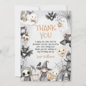 スペクタキュラー ハロウィン かわいいおばけ バースデーパーティー サンキューカード (正面)