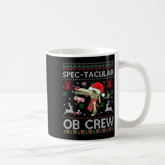 スペクタキュラーOBクルー診察鏡 クリスマスのセーター OBG コーヒーマグカップ (右)