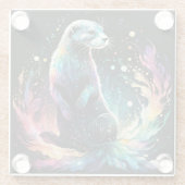 スペクトラムエッジ： Otters Glow ガラスコースター (裏面)