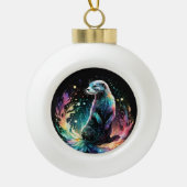 スペクトラムエッジ： Otters Glow セラミックボールオーナメント (正面)