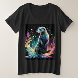 スペクトラムエッジ： Otters Glow プラスサイズTシャツ