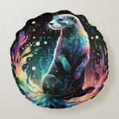 スペクトラムエッジ： Otters Glow ラウンドクッション (裏面)