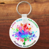 スペクトルの自閉症の木 キーホルダー (正面)