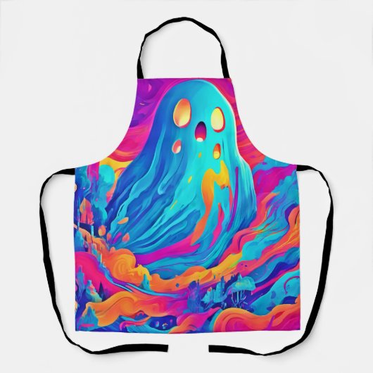 スペクトル幽霊ハロウィーンアート エプロン (正面)