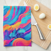 スペクトル幽霊ハロウィーンアート キッチンタオル (四つ折り)