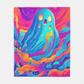 スペクトル幽霊ハロウィーンアート フリースブランケット (正面)