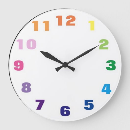 スペクトル数々の色モダン ラージ壁時計 (正面)