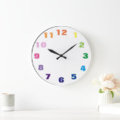 スペクトル数々の色モダン ラージ壁時計 (ホーム)