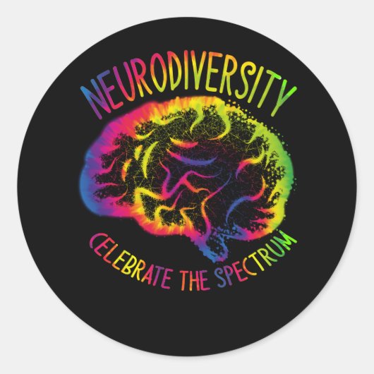 スペクトル祝自閉症に気付いた神経多様性 ラウンドシール (正面)