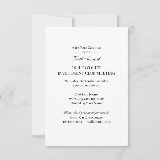 スペシャリストクラブの仮想招待状 招待状 (正面)