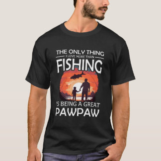 スペシャルおじいちゃんとグレートパパウの釣り Tシャツ