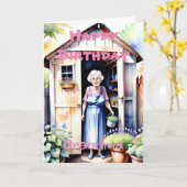 スペシャルおばあちゃん かわいい庭の花の小屋の誕生日 カード (黄色い花)