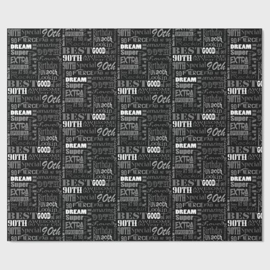 スペシャルの第90誕生会のパーソナライズなモノグラム ラッピングペーパー (フラット)