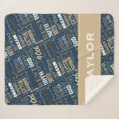 スペシャルの第90誕生会の写真のモノグラム シェルパブランケット (正面(横))