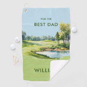 スペシャルウォーター色の父のデイゴルフテーマ ゴルフタオル (インサイチュ)
