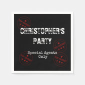 スペシャルエージェント – スパイテーマトップシークレットパーティー スタンダードカクテルナプキン (正面)