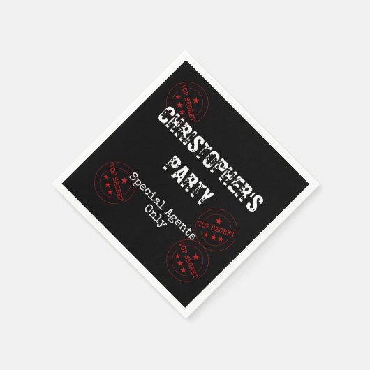 スペシャルエージェント – スパイテーマトップシークレットパーティー スタンダードカクテルナプキン (角)