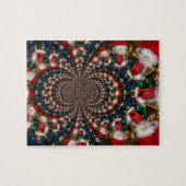 スペシャルクリスマスサンタ万華鏡のように千変万化するパターンデザイン ジグソーパズル (横)