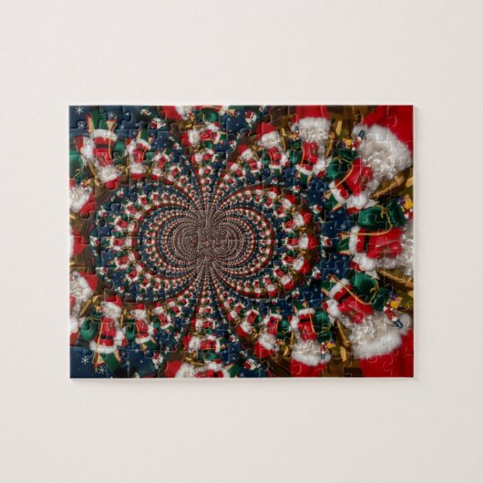 スペシャルクリスマスサンタ万華鏡のように千変万化するパターンデザイン ジグソーパズル (横)