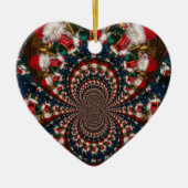 スペシャルクリスマスサンタ万華鏡のように千変万化するパターンデザイン セラミックオーナメント (正面)