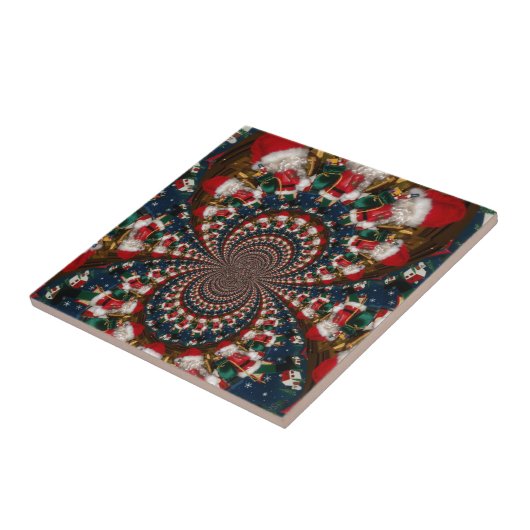 スペシャルクリスマスサンタ万華鏡のように千変万化するパターンデザイン タイル (側面)