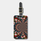 スペシャルクリスマスサンタ万華鏡のように千変万化するパターンデザイン ラゲッジタグ (正面縦)