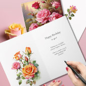 スペシャルシスターブライトカラーピンクローズ誕生日 カード