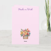 スペシャルシスター・ガーベラ・パープルピンクの誕生日 カード (裏面)